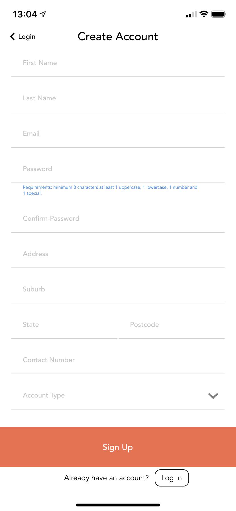 Crashtag Account Creation Form